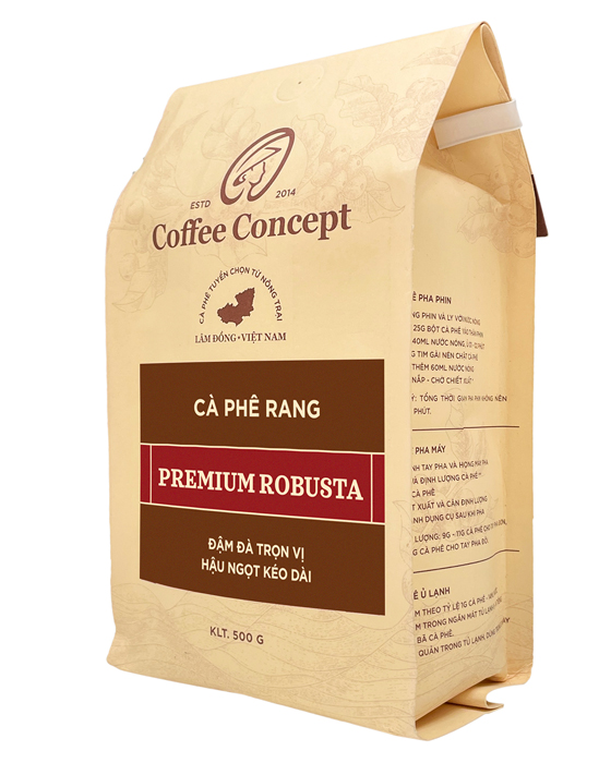 Cà phê rang Premium Robusta (Gói 250G-500G)
